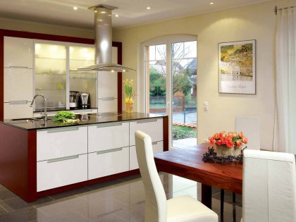 KITCHENS~324 / 德国高端橱柜品牌厨房场景 | 现代风格厨房 | 白色调 | 厨柜布局=分散布局
